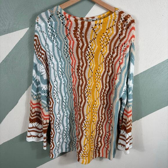 Cato Women's Medium Multicolor Knitted Breathable Lightweight Pullover Sweater - Picture 9 of 10